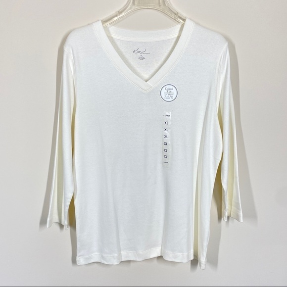 Kim Rogers Tops - Kim Rogers Essential White Tee Shirt Size XL